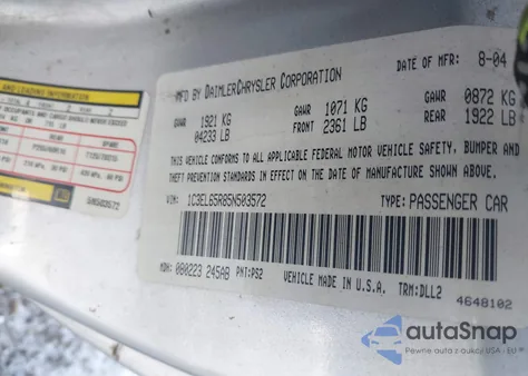 2005 Chrysler Sebring Limited из США, поврежденный, VIN 1C3EL65R85N503572